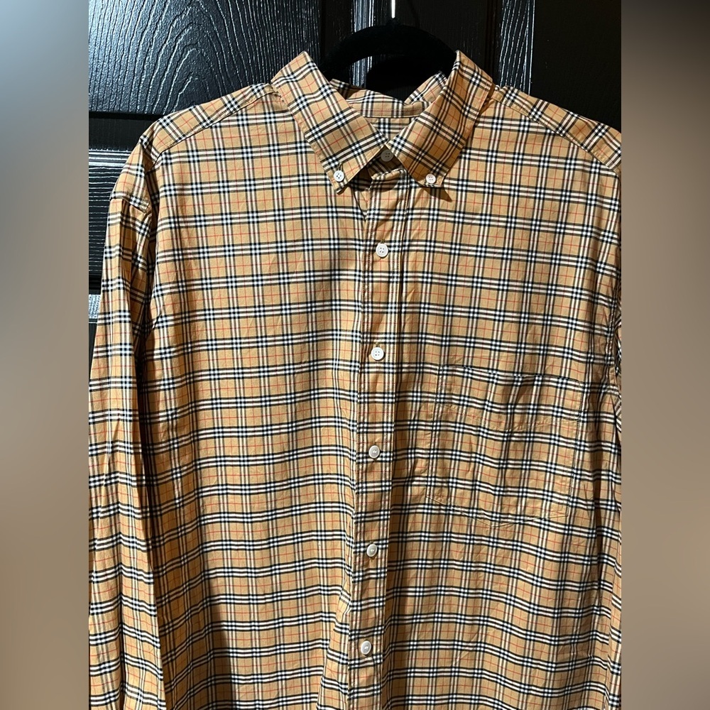 Genuine Burberry Cotton Check Button Down Shirt - Picture 5 of 12